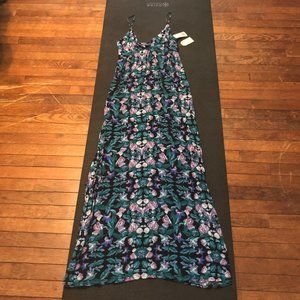 Blue floral maxi dress with empire waist